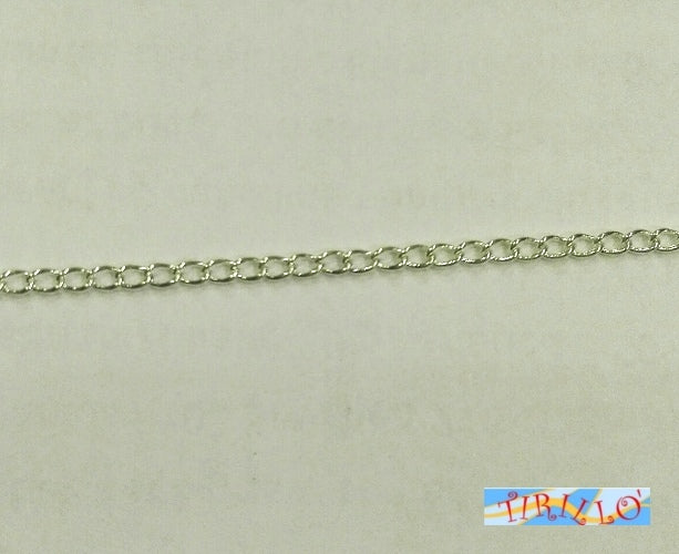 BIGIOTTERIA PERLINE - 5 metri di catena maglie ovali colore argento - 2 mm
