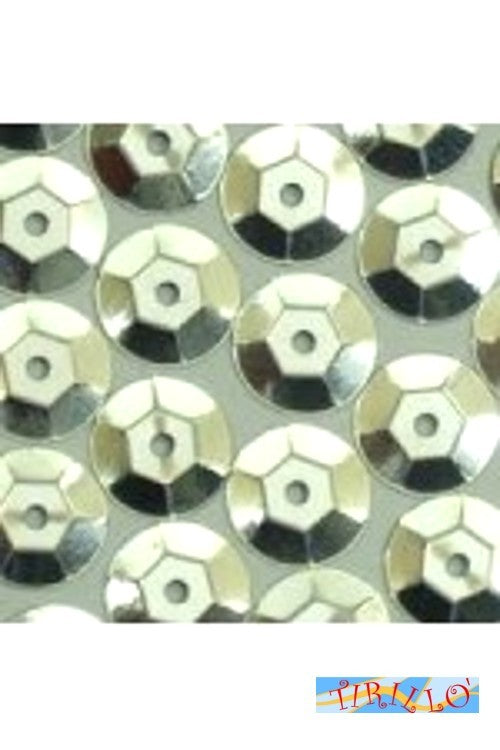 DECORAZIONE - 1000 paillettes concave 6 mm - argento