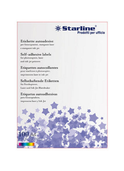 CARTOLERIA UFFICIO - Pacco da 100 fogli adesivi A4 per etichette - 21x29,7 cm