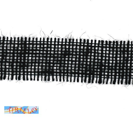 MERCERIA - 15 metri di nastro di juta altezza 4,5 centimetri - Nero