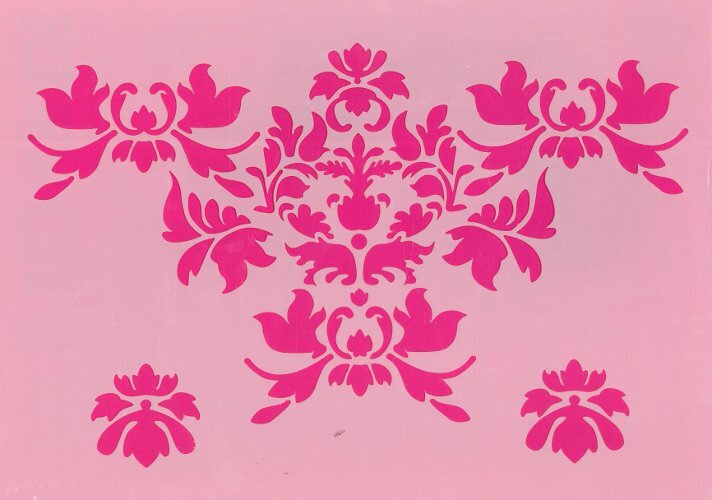 STENCIL - Mascherina stencil in plastica 21x29,7 cm - Fiori barocchi