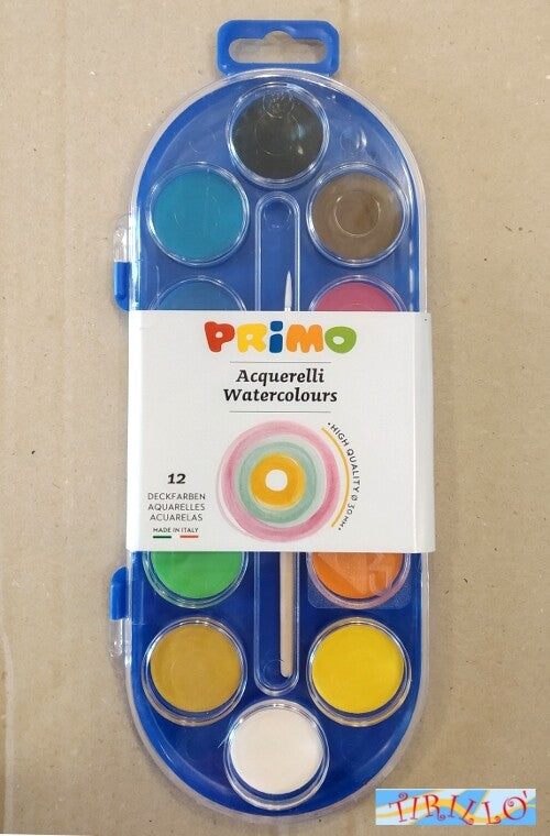 PITTURA AD ACQUERELLO - Acquerelli Primo - 12 colori + pennello