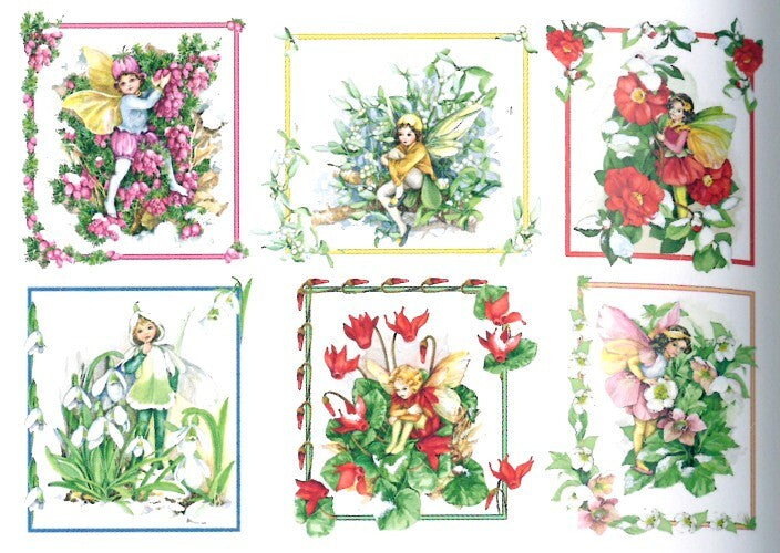 DECORAZIONE - 2 fogli carta di riso per découpage 50x35 cm - Fatine