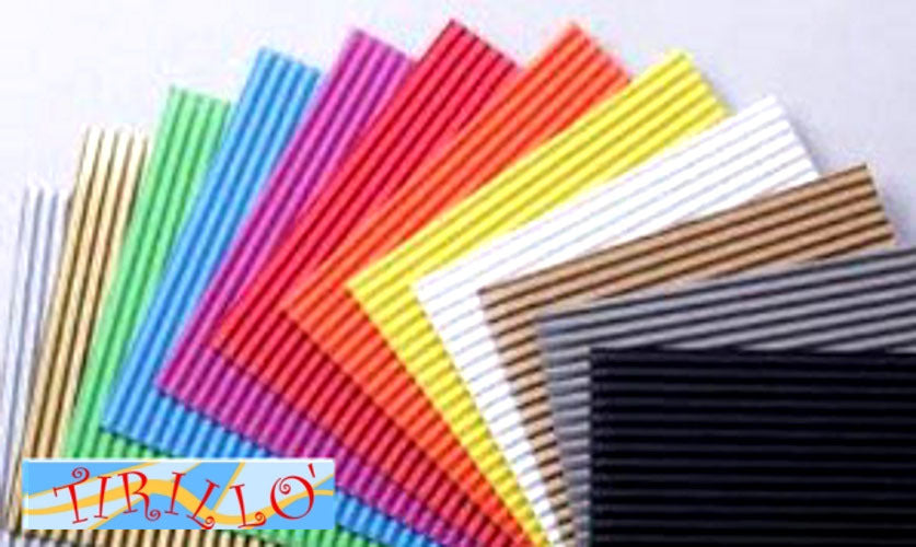 CARTOLERIA - 4 fogli di cartoncino ondulato 50x70 cm - bianco