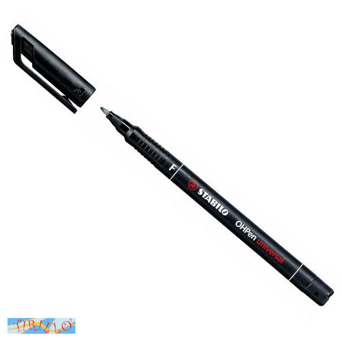 Pennarello marker Stabilo indelebile CD e plastica punta fine Nero - 2 pezzi