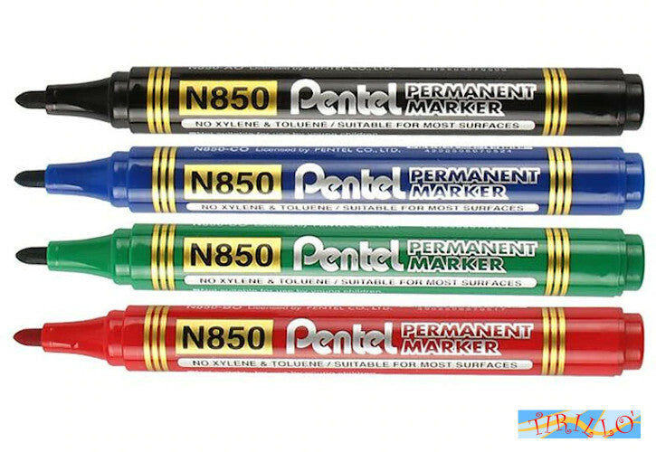 Set 4 pennarelli marker permanenti indelebili Pentel - punta tonda 2 mm