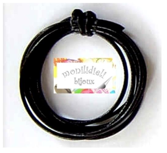 BIGIOTTERIA PERLINE - cordino di cuoio nero 1 mm - 5 metri