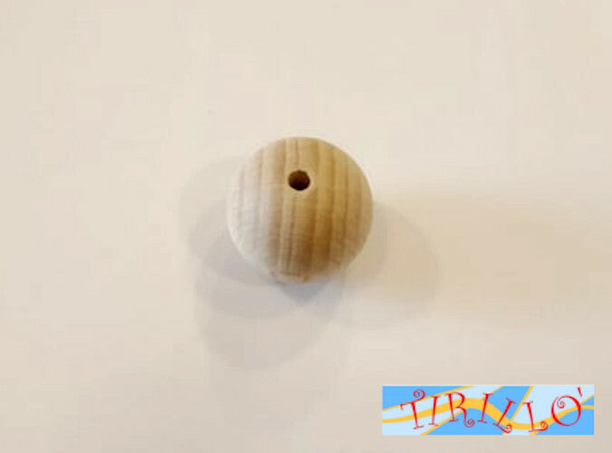 BIGIOTTERIA LEGNO - 30 palline perle di legno forate - 20 mm