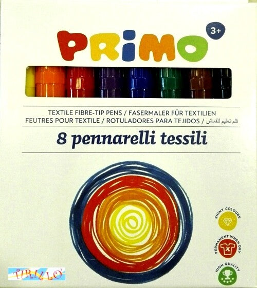 PITTURA SU STOFFA - Pennarelli per stoffa e tessuti Primo - 8 colori