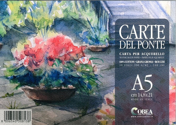PITTURA - Album acquerello Carte del Ponte 100% cotone 10 fogli 300 gr