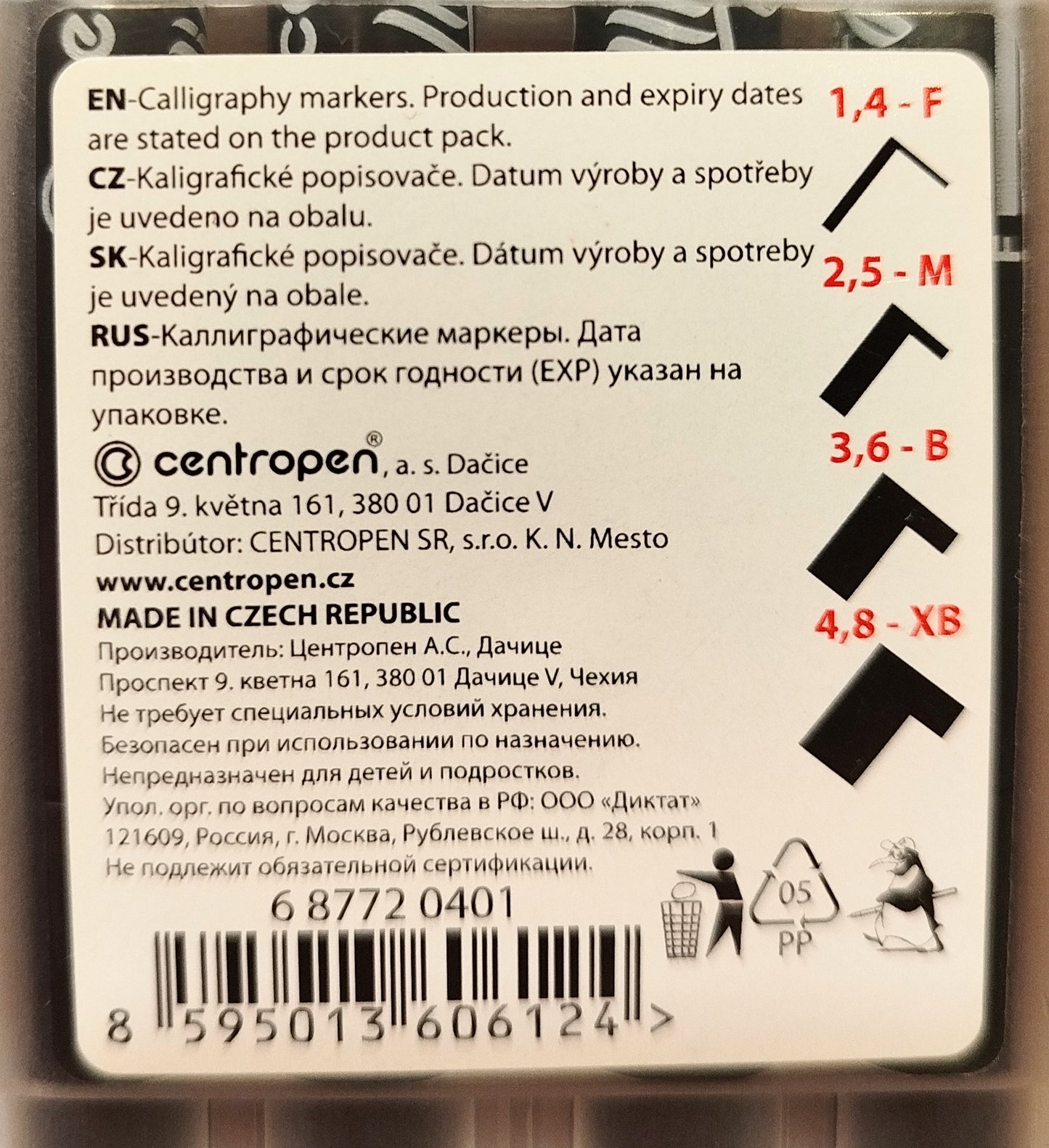 Set 4 pennarelli marker per calligrafia - Nero