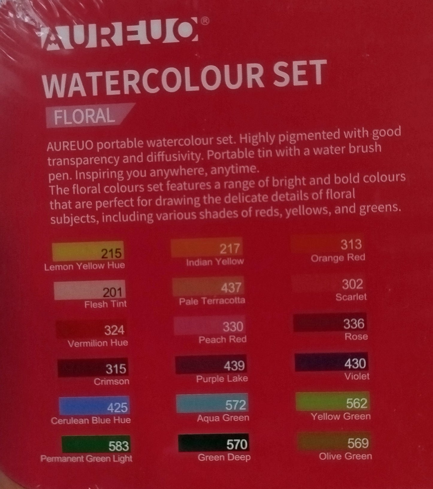 Set acquerelli 18 colori + pennello water brush - Floreale