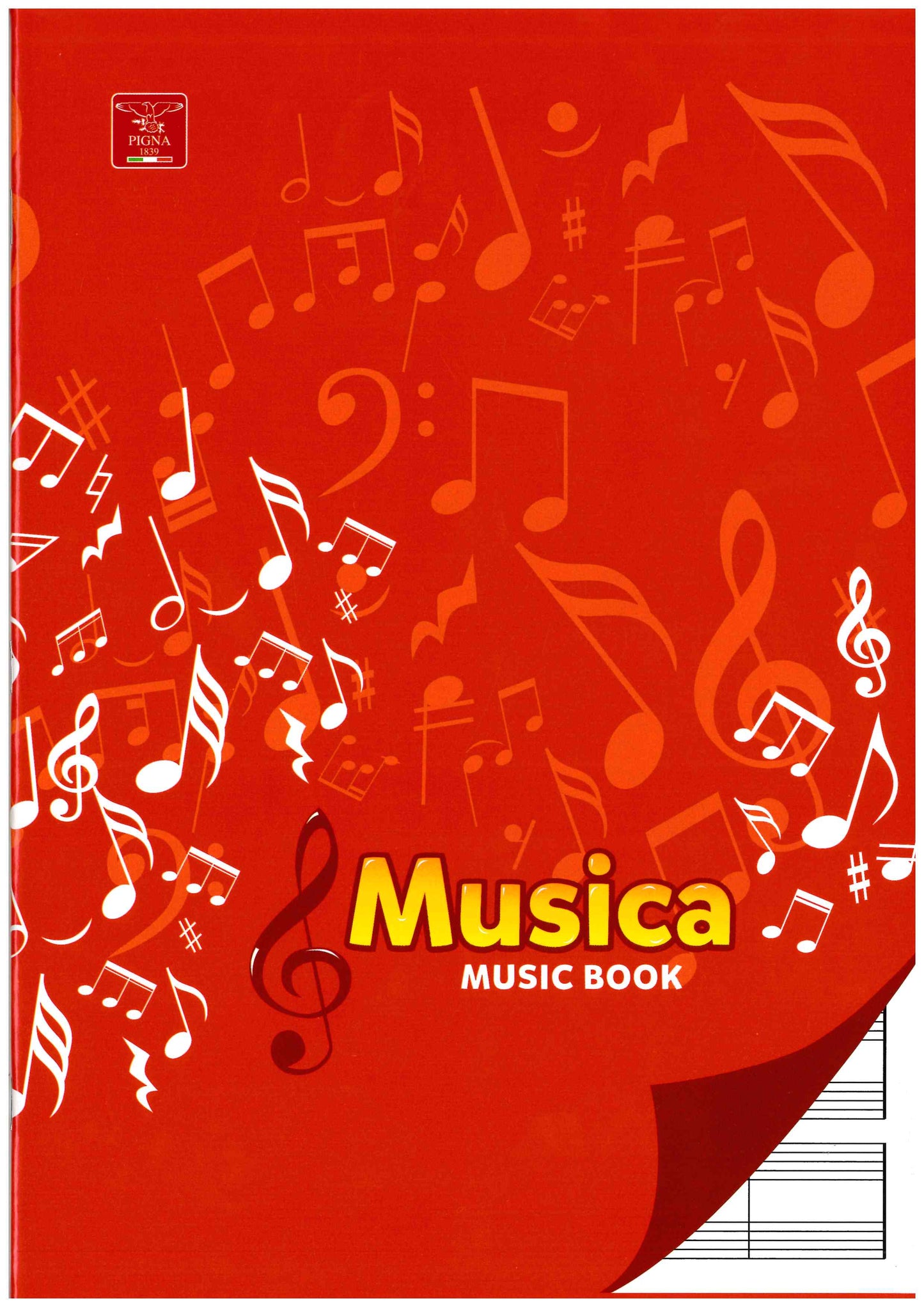 2 quaderni musica pentagramma A4 - Rosso
