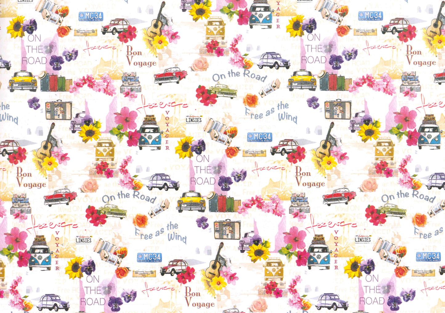 2 fogli carta legatoria découpage e cartonaggio 50x70 cm - On the road