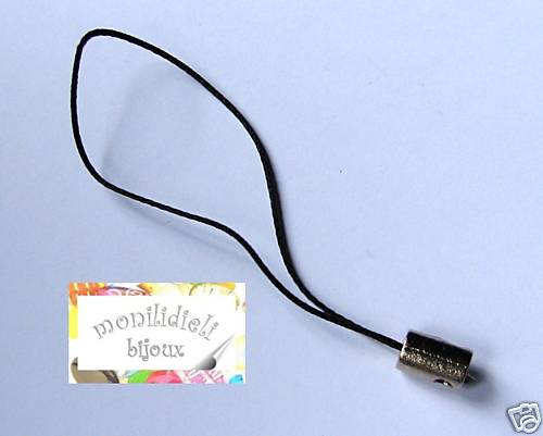 BIGIOTTERIA PERLINE - 2 cordini per cellulare nero/arg.
