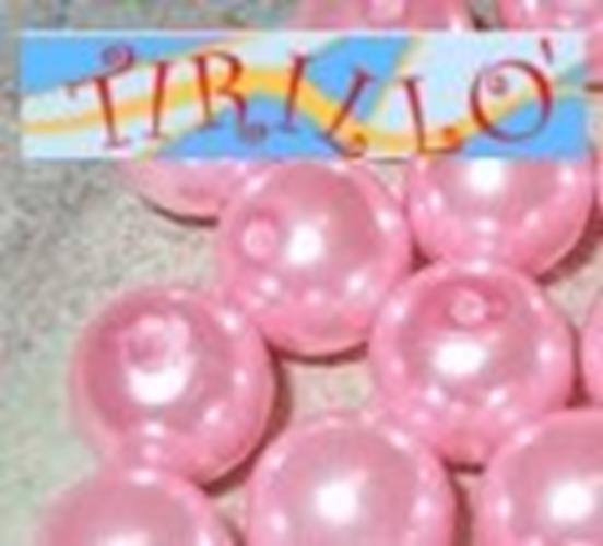 BIGIOTTERIA PERLINE- 40 perle di vetro 12 mm - rosa