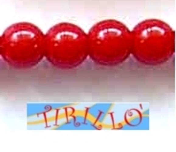 BIGIOTTERIA PERLINE-50 palline di plastica 6 mm - Rosso