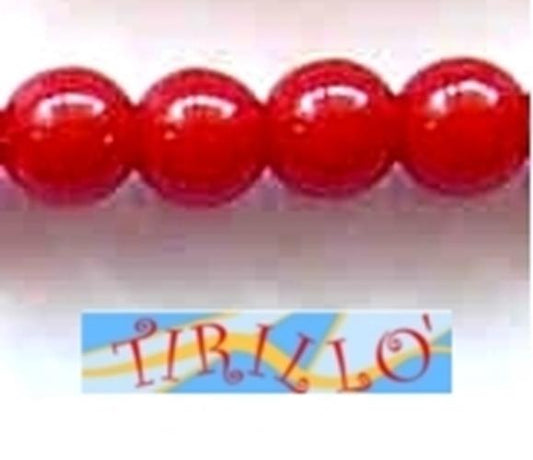 BIGIOTTERIA PERLINE-50 palline di plastica 6 mm - Rosso