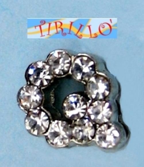 BIGIOTTERIA PERLINE - iniziale - lettera Q con strass - 4 pz