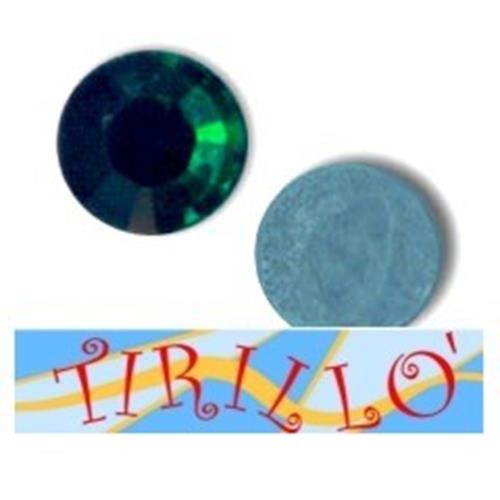 100 STRASS TERMOADESIVI CRISTALLO HOT FIX 2 MM -Emerald
