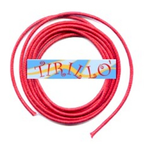 BIGIOTTERIA PERLINE - 20 metri di filo cerato rosso 1 mm