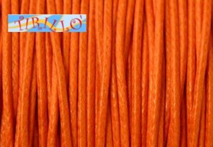 BIGIOTTERIA PERLINE - 20 metri filo cerato arancio -1 mm