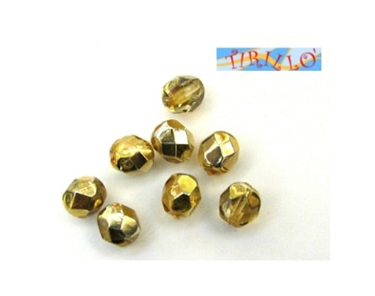 BIGIOTTERIA PERLINE- 40 mezzi cristalli 6mm - oro