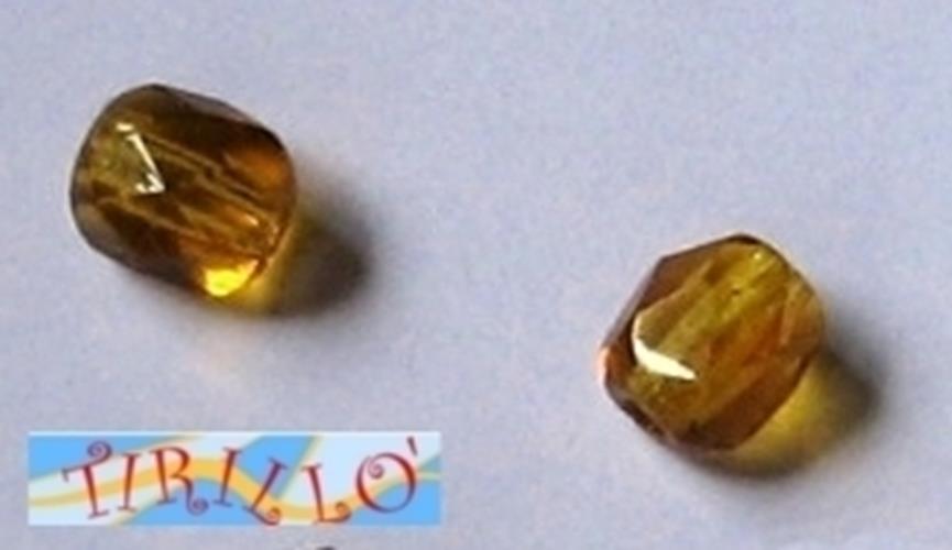 BIGIOTTERIA PERLINE -10 mezzi cristalli 8 mm Topaz