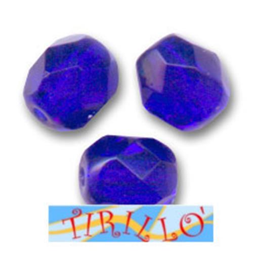 BIGIOTTERIA PERLINE- 20 mezzi cristalli 6mm - blu