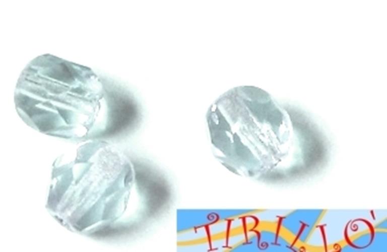 BIGIOTTERIA PERLINE- 20 mezzi cristalli 6mm - celeste