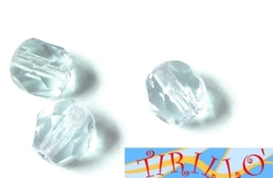 BIGIOTTERIA PERLINE- 20 mezzi cristalli 6mm - celeste