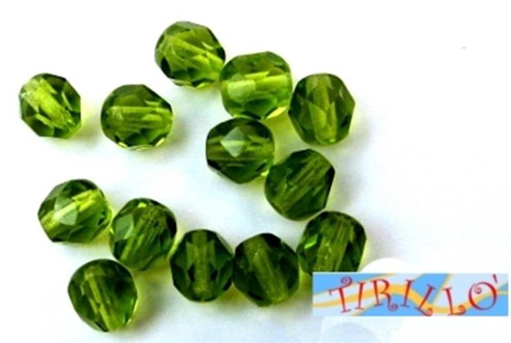 BIGIOTTERIA PERLINE -20 mezzi cristalli 4 mm - Verde