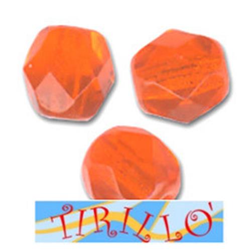 BIGIOTTERIA PERLINE -20 mezzi cristalli 4 mm - Arancio