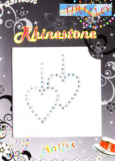Applicazione in strass Hot Fix - Cuoricini pendenti 2 pezzi