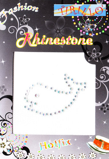 Applicazione in strass Hot Fix 2 pezzi - Balena