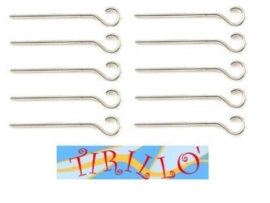 ARGENTO 925 MASSICCIO - 10 spilli con asola cm 1,5