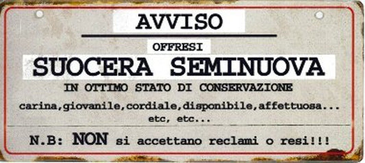 GADGETS - Targa decorativa in alluminio - Avviso
