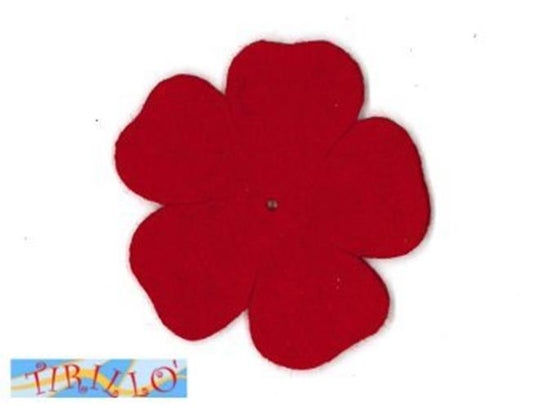 CUCITO CREATIVO - 2 fiori di feltro "classic"  5 cm - Bordeaux