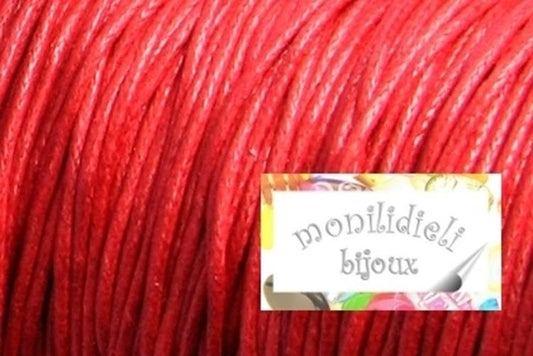 BIGIOTTERIA PERLINE - 20 metri filo cerato rosso - 0,7 mm