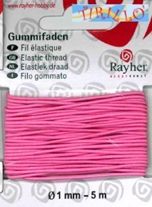 BIGIOTTERIA PERLINE - 5 m elastico 1 mm - Rosa