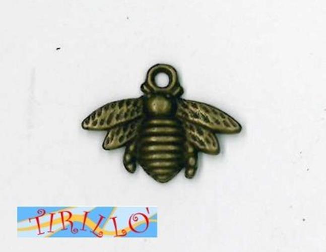 BIGIOTTERIA PERLINE - 4 charms ciondoli pendenti - Ape color ottone