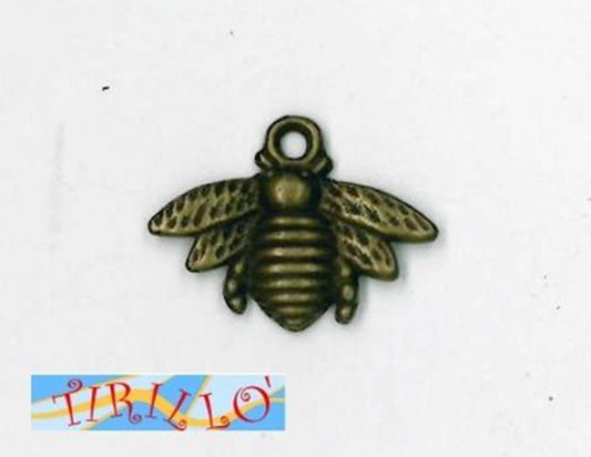BIGIOTTERIA PERLINE - 4 charms ciondoli pendenti - Ape color ottone