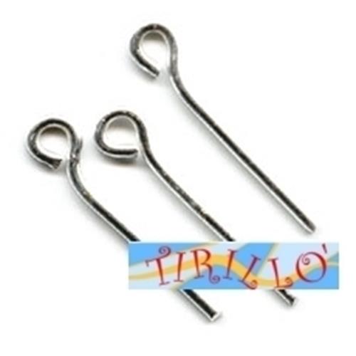 BIGIOTTERIA - 30 chiodi spilli asola mm 20 colore argento acciaio