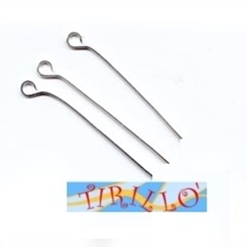 BIGIOTTERIA -30 chiodi spilli asola mm 35 colore argento acciaio