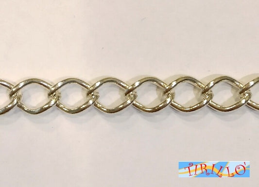 BIGIOTTERIA - 50 cm catena maglie 6 mm - argento chiaro