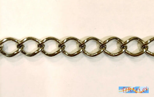 BIGIOTTERIA - 50 cm catena maglie 6 mm - argento scuro