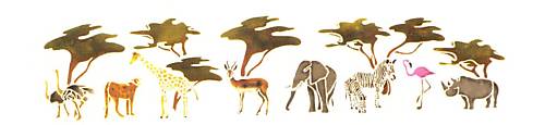 STENCIL - maxi mascherina in plastica - bordo savana