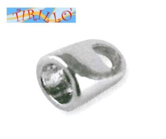 BIGIOTTERIA - 2 capocorda finali quadrangolari 4 mm - colore acciaio