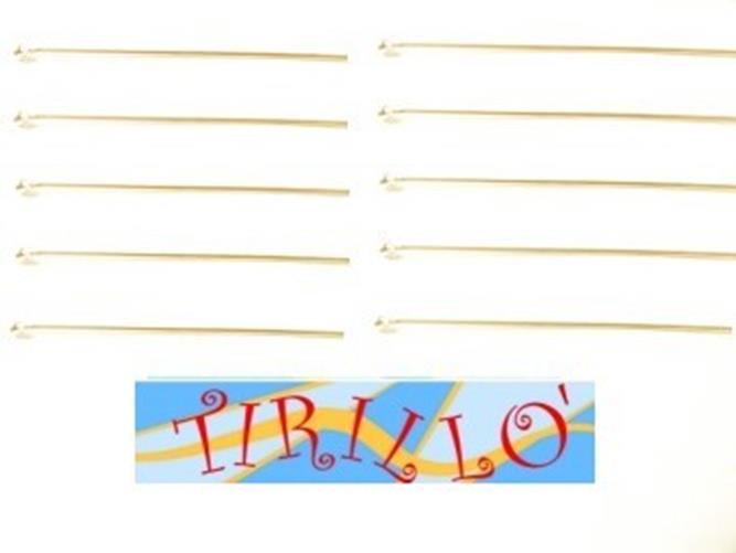 ARGENTO 925 MASSICCIO italiano - 10 chiodini testa a pallina 5 cm - colore oro