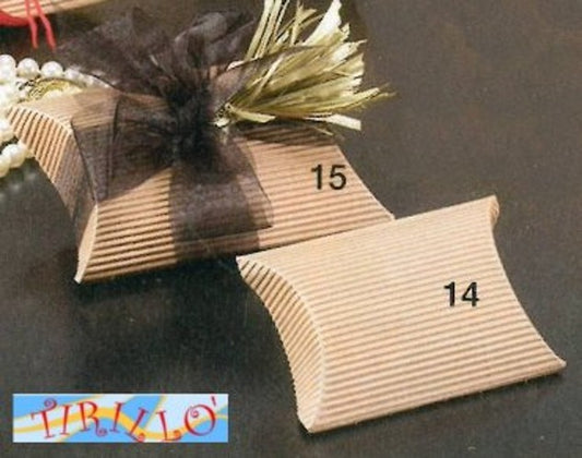 CONFEZIONI BOMBONIERE - 10 scatole busta cartone ondulato 100x100x35 mm - avana